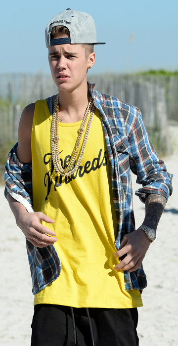 Justin bieber yellow shorts top